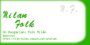 milan folk business card